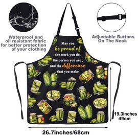 JNIAP Pickle Lovers Apron Dill Pickle Apron Pickle Kitchen Gifts Pickle Canning Season Apron Pickle Gifts For Men And Women, May You Be Green Cucumber Ap, Large