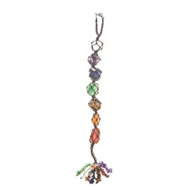 Nanalou 7 Chakra Stones Healing Crystal Hanging Ornament (7 Chakra Stones)