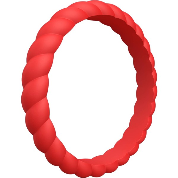 ThunderFit Womens Thin Swivel Silicone Wedding Bands, Stackable Rubber Engagement
