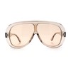 Bold Oversized Shield Thick Plastic Retro Racer Fashion Sunglasses All
