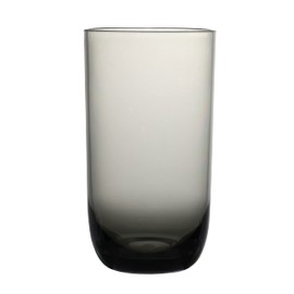 KLIFA- WASCO- Juego de 6 vasos de alta bola de acrílico, 550 ml, sin BPA, vajilla de plástico, vasos aptos para lavavajillas, gris-negro