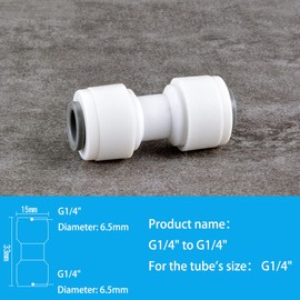 Qrity Unthreaded Push-fit Quick Connect Fittings 1/4" to 1/4", 1/4" to 3/8", Straight Push Connectors, Push to Connect Fittings, Water Tube Adapter