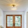Vintage Ceramic Semi Flush Mount Ceiling Light - 2 Pack,