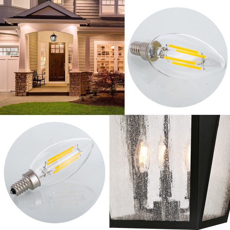 SHUWDKAR 12 Volt LED Candelabra Bulbs E12 Light Bulb 40