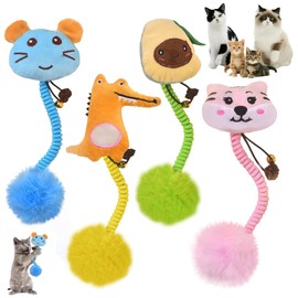 Cat Toys,Suuwwn 4 pcs Catnip Toys Cat Toy for Indoor Cats Kitten toys Safe Teeth Cleaning Chew - Anxiety Relief, Teeth Cleaning, Digestion Promotion, Stress Release