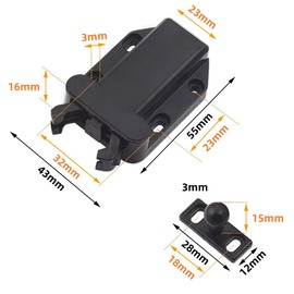 Hazrcvr Pack of 6 Door Latch with Touch Unlock, Push Catch with Screws, Touch Latch for Drawer, Push Release Catch, Push to Open Door Opener for Cabinet and Drawer