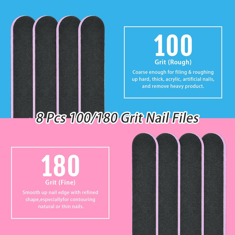 TsMADDTs Nails File 20 PCS Double Sided Emery Board for