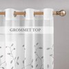 MIULEE Decorative Sheer Curtains with Embroidered Leaf Pattern for Living