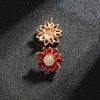 Crystal Flower Burst Stud Earirings Elegant Hypoallergenic Large Big Sterling