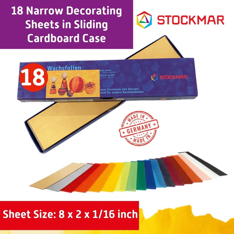 Stockmar Wachsfolien 20 x 4 cm - 18 Farben sortiert