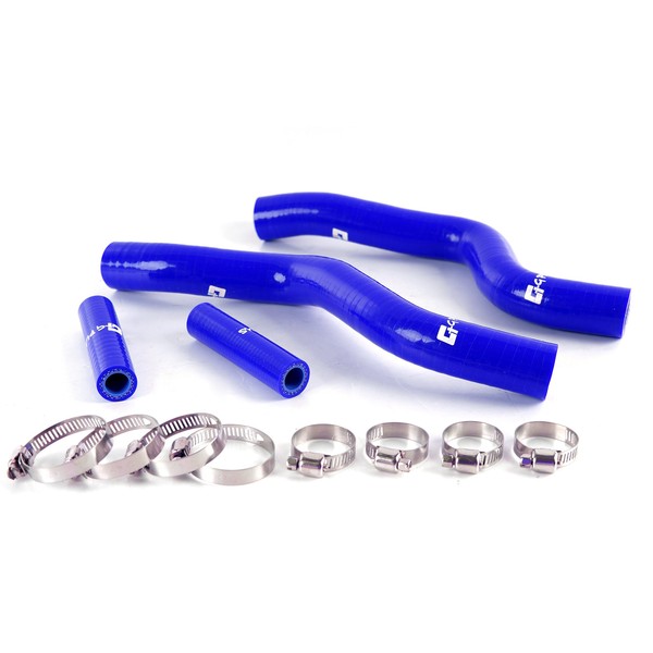 G-PLUS (Blue) Silicone Radiator Coolant Hose Kit Clamps, Compatible with