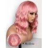 Fancy Hair Pink Wavy Bob Wig Short Wavy Wig with