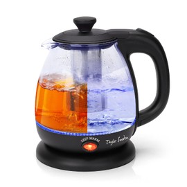 Taylor Swoden Electric Kettle with Tea Infuser, 1L Small Electric Tea Kettle with Keep Warm, LED Light Hot Water Boiler & Heater for Coffee & Teas, Auto Shut-Off & Boil Dry Protection, BPA Free, Black