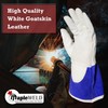 Maple Industrial Products Inc. MW600 White/Blue Goatskin Welding Gloves (X