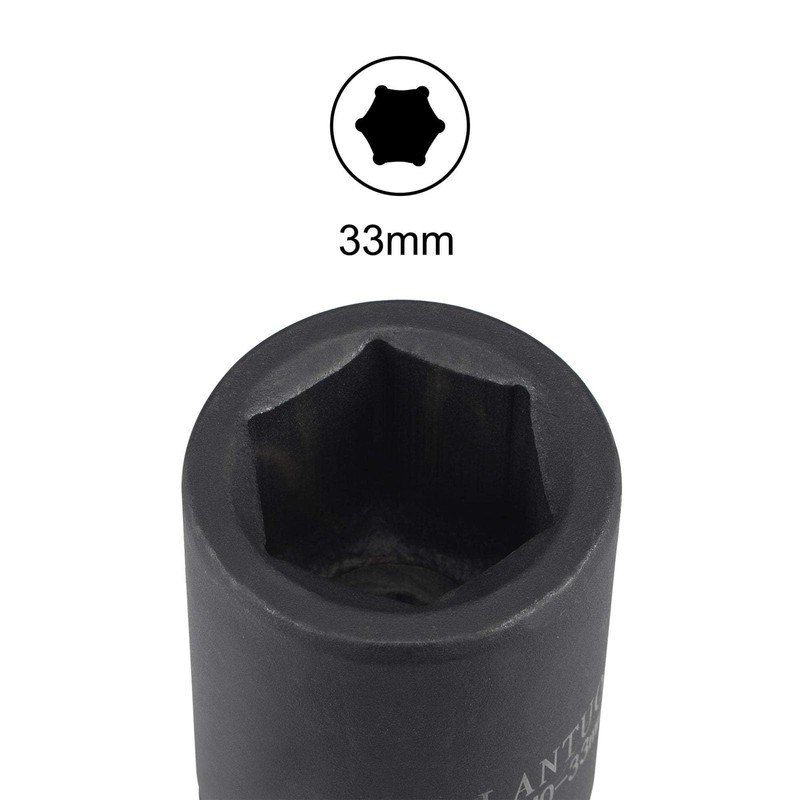 TOP-VIGOR 1 Inch Drive by 33mm 6-Point Impact Socket, Durable