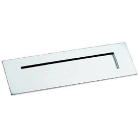 250x76mm Traditional Letter Box Plate for External Front Door (Polished Chrome)