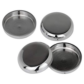 Solid Brass Furniture Coasters (Set of 4) - Chrome / Silver Effect - Antique Vintage - Genuine Solid Brass - UK Manufacturer