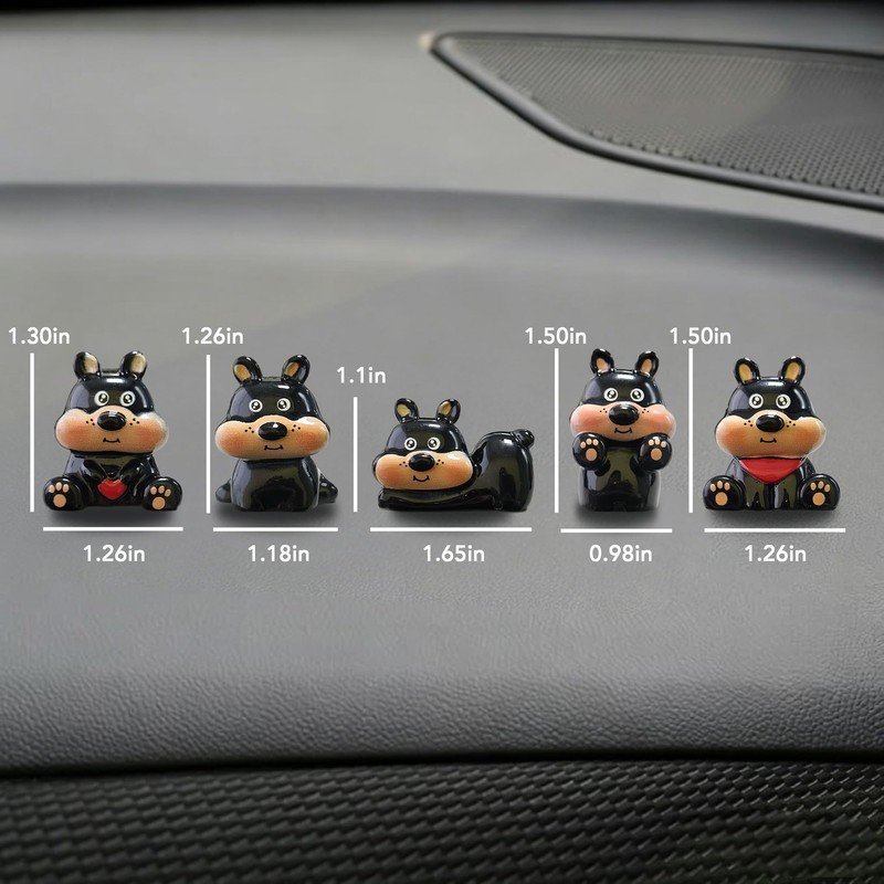 5PCS Cute mini Dog Dashboard Decorations,Dog Themed Desk Decor Ornaments,Cars