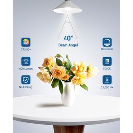 DEWENWILS 10-Pack GU10 LED Bulb Dimmable, 5000K Daylight GU10 Bulb Replacement for Track Lighting, 500LM, 7W(50W Equivalent) LED Light Bulb for Kitchen, Range Hood, Living Room, Bedroom