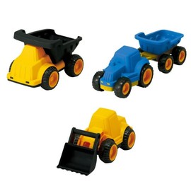 Jumbo Sandcar Set, Set of 3, Sand Play, Truck, Tractor & Trailer Bulldozer