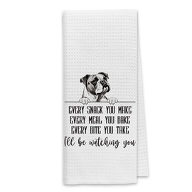 Dibor Bulldog Dog Kitchen Towels, Bulldog Gifts Dish Towels Dishcloth, Funny Dog Every Meal You Make Cloth Hand Towels Tea Towels for Bathroom Kitchen, Gifts for Dog Lovers, 16x24 Inches