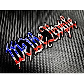 American Flag We The People 1776 Weathered Vinyl Sticker Decal (2"x5" Two Pack WTP)