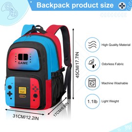 APLAET Game Backpack for Kids Boys, Gaming Backpack for Kids, Large Capacity Video Game Daypack Schoolbag 17"