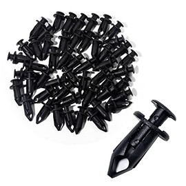 Banseko 50 Pieces Plastic Black Fender Clips，Nylon Plastic Fastener Push Type Fender Retainer Pins Rivets Bumper Clips for Honda Rancher Foreman Rubicon Rincon TRX680 TRX650,8mm