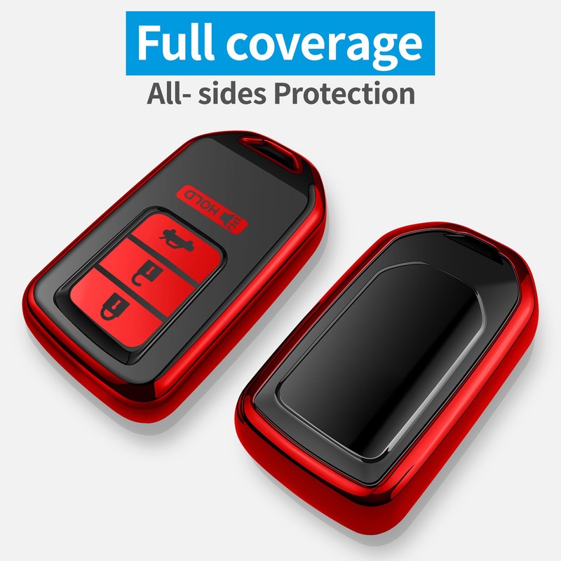 Autophone for Honda Key Fob Cover with Keychain Soft TPU