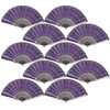 QIRMIZI 10 Pack Fabric Folding Handheld Fans, Perfect for Weddings,
