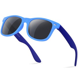 Nlieanuc Children's Sunglasses 3-10 Years for Boys Girls Polarised Children's Sunglasses UV400 Protection with Rubber Frame, ocean blue