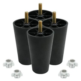 Braned 4Pcs 5 inch Sofa Legs Round Tapered Plastic Couch Legs Replacement Furniture