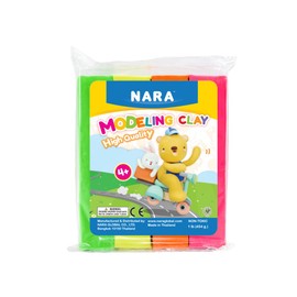 NARA Modeling Clay (NEON) - 1lbs, 4 Colors, 4 Block, 454g,Non-Toxic, Safe for Children, Educational Clay for Kids,Soft Molding Clay, Use for Education,Stop Motion and Creative.
