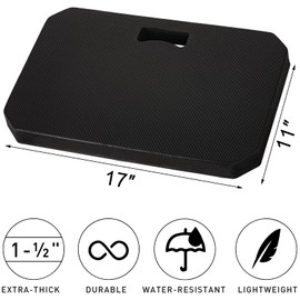 Hacaroa 3 Pack Extra Thick Kneeling Pad, EVA Foam Garden Kneeler Comfortable Knee Pad Cushion for Work, Gardening, Baby Bath, Exercise, Yoga, Water Resistant, Black