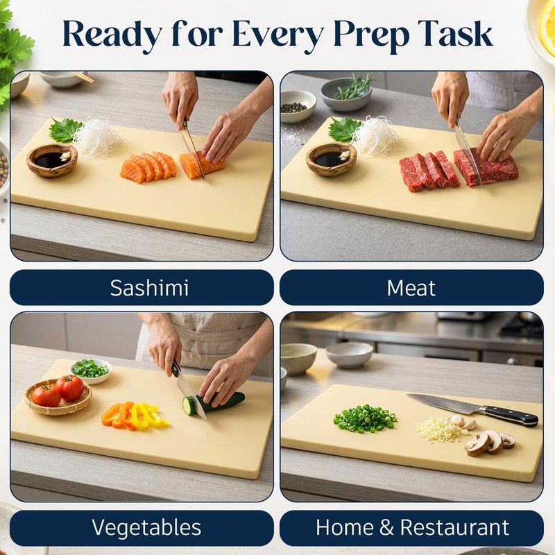 Japanese Rubber Cutting Board Sushi Chopping Block,18" X 10.6"X 0.8"