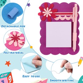 Thenshop 24 Set Teacher Employee Appreciation Gifts in Bulk Felt Sticky Notes with 24 Pens Back to School Thank You Gifts Sticky Note Organizer for Teacher Coworker Employee Office Supplies