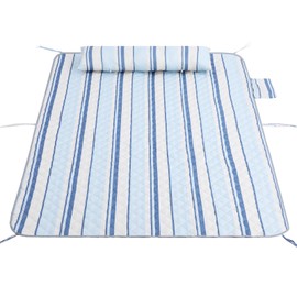 Double Hammock Pad and Pillow Set,78" x 55"Polyester Quilted Hammock Pad, Enhanced Comfort for Rope Outdoor Patio, Garden, Beach Hammocks, BlueStripe