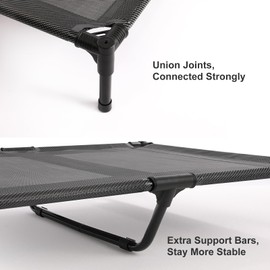 petizer 36" Elevated Dog Bed for Large Dogs, Outdoor Dog Cot Bed Waterproof, XL Dog Bed with Supporting Bars - Up to 120 LBs, Washable Breathable Raised Cooling Pet Bed, Indestructible, Large