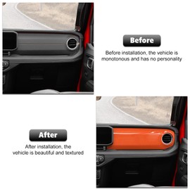 RT-TCZ Center Console Trim Cover Dashboard Control Panel Cover Decorative Interior Accessories Compatible with Jeep Wrangler JL JLU & Gladiator JT 2024+,Orange