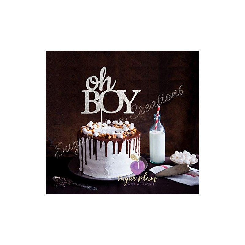 Oh Boy - Decoración para tarta, diseño de purpurina, color
