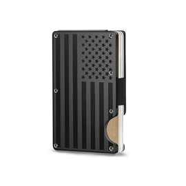 DCF Carbon Fiber Minimalist Credit Card Holder & Money Clip Wallet for Men - Slim Rfid Wallet Easily Removable Money Clip for Men - Bifold Rfid Blocking Minimalist Slim Wallet (All Black)