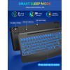 Wireless Keyboard with 7 Colored Backlits, Wrist Rest, Phone Holder,
