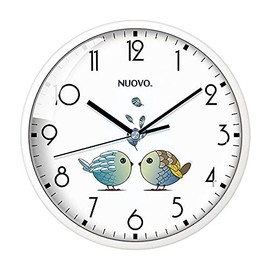 nuovo 8 Inch Wooden Round Wall Clock Silent & Non-Ticking Retro Wall Clock Operated for Living Room Bedroom Kitchen Children Room(20 cm 8 inch ), Ks0801white