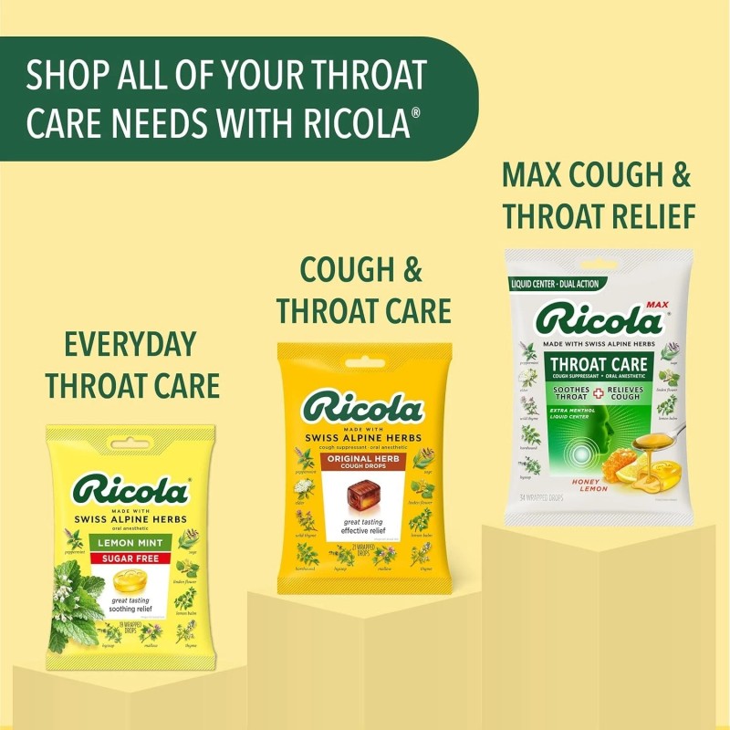 Ricola Sugar Free Swiss Herb Cough Drops, 45 Count, Cough