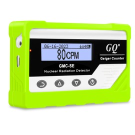GQ GMC-SE Geiger Counter Radiation Detector Beta Gamma X-ray Portable Radiation Monitor Meter Digital Nuclear Radiation Dosimeter, Automatic Data Recording Device, Drop-Proof Silicone Case (Green)