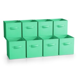 Sorbus Fabric Storage Cubes - 8 Foldable Storage Bins for Organizing Pantry, Cubbies, Toy Box - Clothes Storage & Closet Organizer - 11 Inch Collapsible Cube Baskets for Shelves with Handle