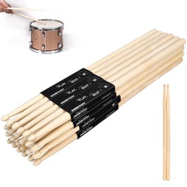 12 Pairs Drum Sticks, 5A Drum Sticks, Oval Wood Tip Drum Stick for Drums, Non-slip Drum Stick for Jazz Drum Electronic Drums Musical Instrument Percussion (5A, 12 Pairs)