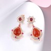 Santuzza 925 Sterling Silver Pear Shape Dyed Red Agate Earrings