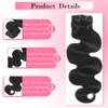 AIWET Wavy Clip in Hair Extensions Human Hair 8 Pieces