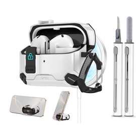 JIEYOUTA Funda Uso Rudo Galaxy Buds 3/3 Pro Cierre Seguro, Magnetismo, Carga Inalámbrica Rápida, Soporte Teléfono/Anticrachas/Antipolvo/Protección Integral, Kit Limpieza Incluido